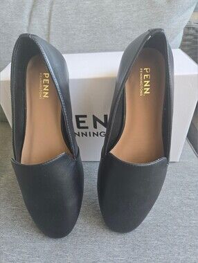 NWT Penningtons Black Women's Slip-On Loafers with Cushioned Insole 8 WW